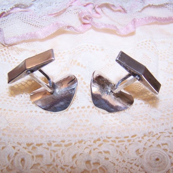 Signed Jenni Sterling Silver "Thumbprint" Cufflinks - Picture 7 of 9